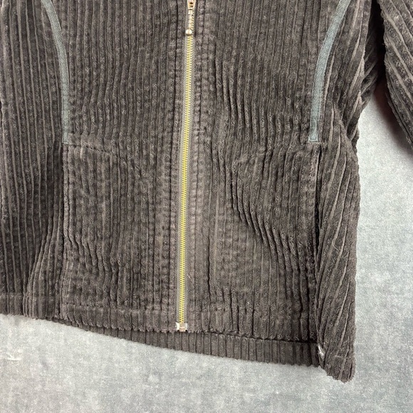 EUC Woolrich Black Zip-up Ribbed Corduroy Teddy Jacket Sz S Petite - Picture 4 of 11